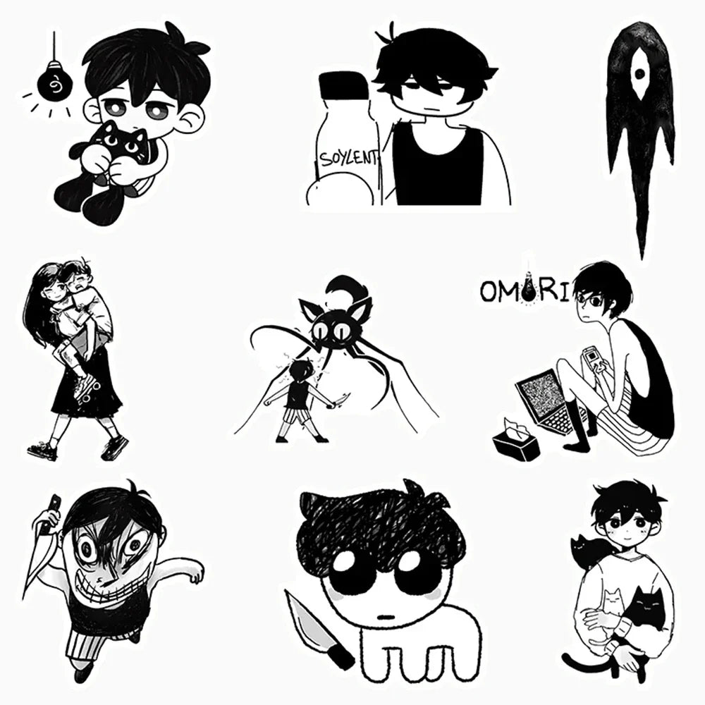 10/30/50pcs Funny Cute Cartoon Game Omori Graffiti Stickers DIY Laptop Luggage Notebook Waterproof Cool Anime Decals Kids Toys