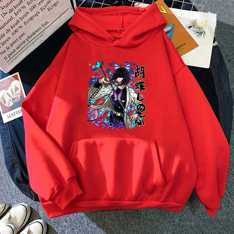 Anime Demon Slayer kochou Shinobu Hoodie - Casual Pullover Sweatshirt