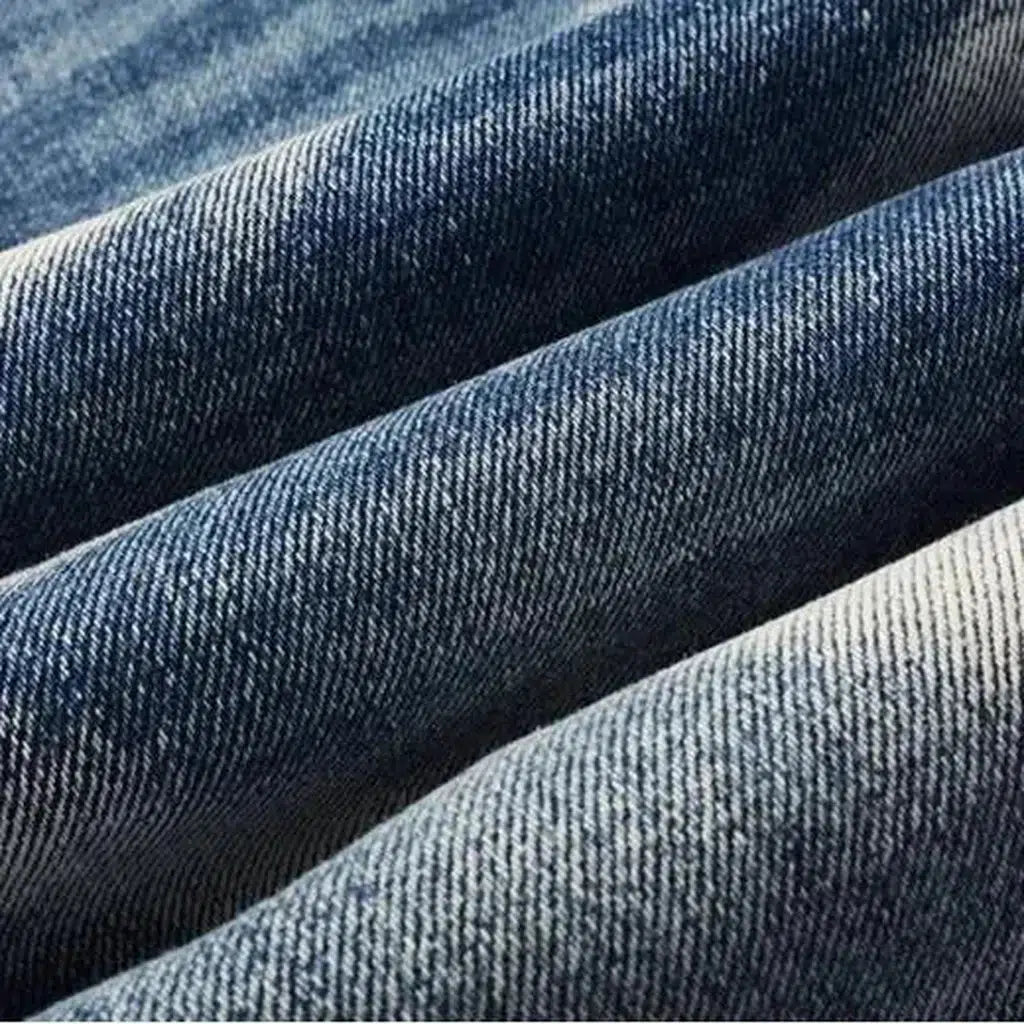 Zipper-button men's painted jeans