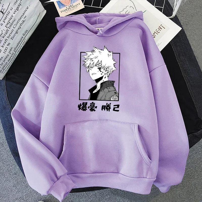 Women'S Winter Autumn Fashion Hooded Casual Anime Bakugou Katsuki Printed Long Sleeve Hoody Hoodies Sweatshirts Loose Pullover