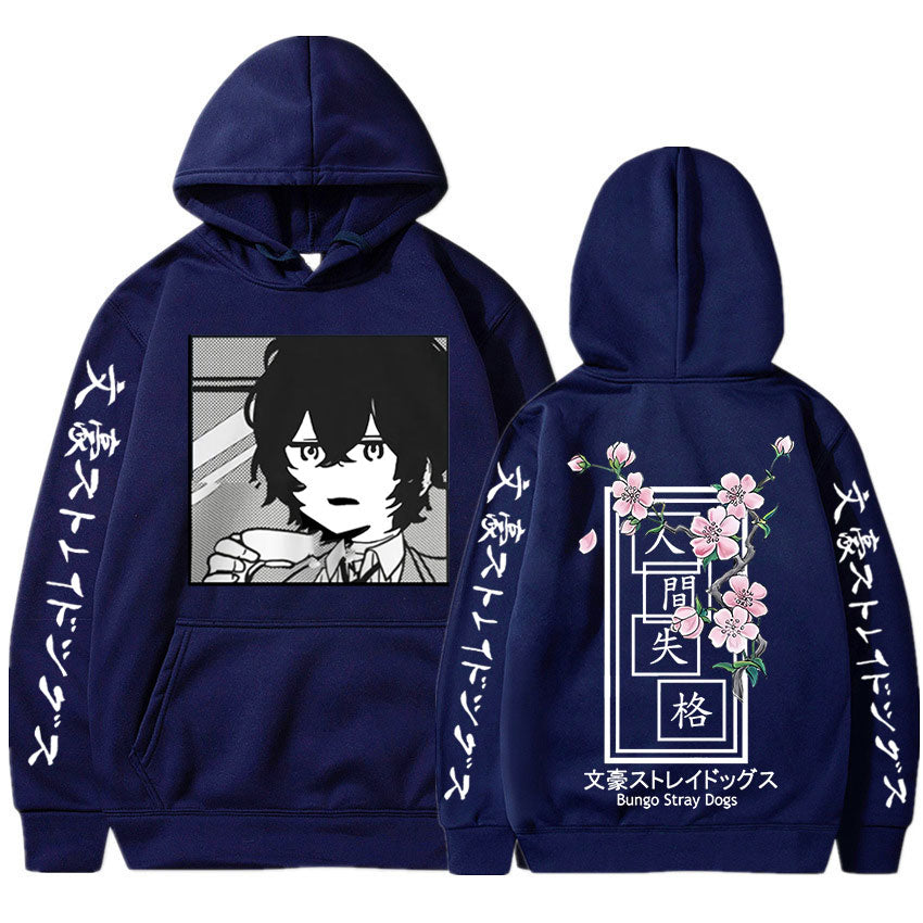 Bungo Stray Dogs Anime Print Hoodie Dazai Osamu Fleece Sweatshirt Harajuku Pullovers