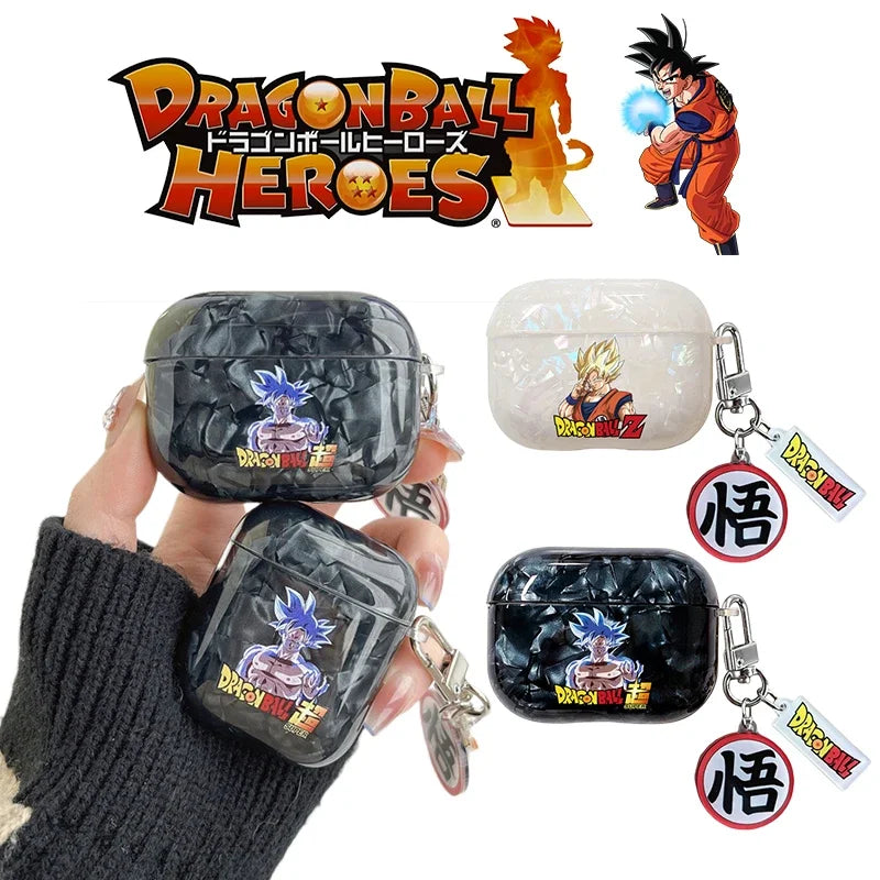 Dragon Ball Goku Cases for Airpods 1 2 3 Pro Pro2 Case Creative Cartoon Protective Wireless Earphone Charging Box with Keyring