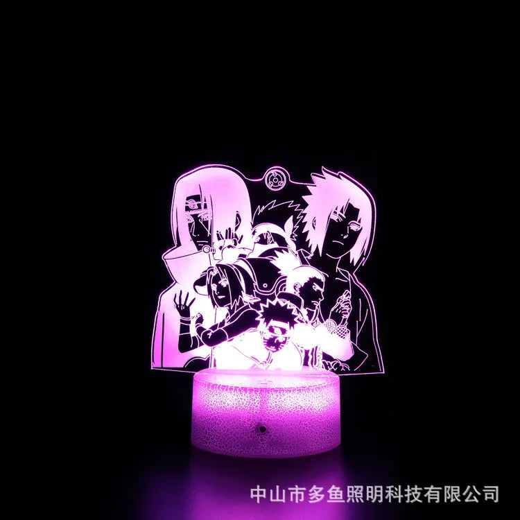 7 Colors Anime Naruto LED Night Light Toy Anime Akatsuki Uchiha Itachi Sasuke Colorful 3D Mini Table Lamp Toys Xmas Gift