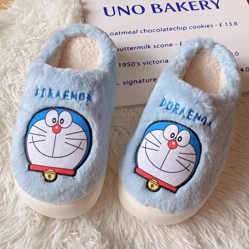 Anime Doraemon Dorami Cotton Slippers Indoor Plush Winter Non-slip Warm