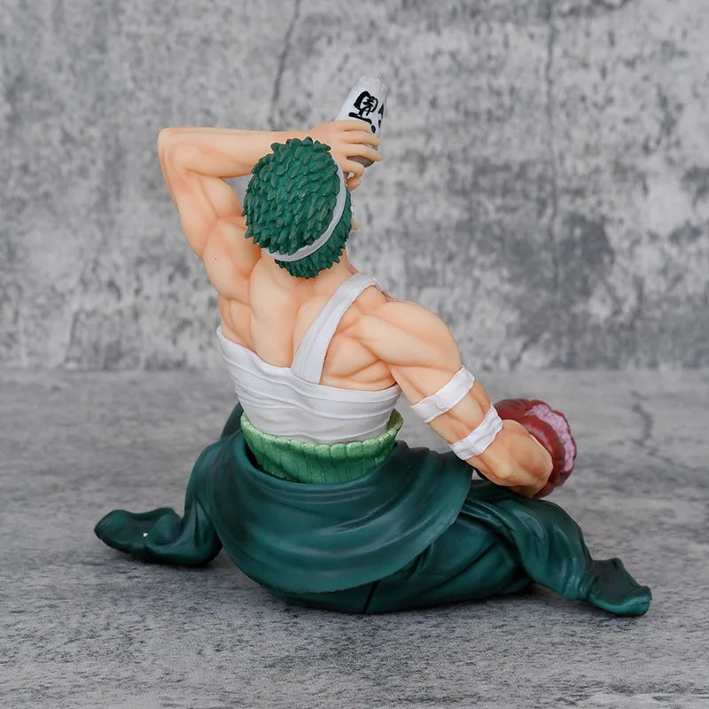 15cm One Piece Zoro Figure GK Injured Drinking Roronoa Zoro Anime Action Figure PVC Statue Model Figurine Ornaments Gift Kid Toy