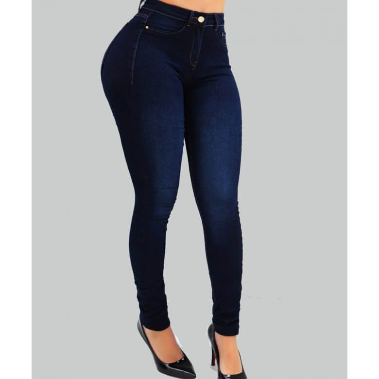 Women Zipper Basic Jeans Shaping Jeans Slim Pencil Pants