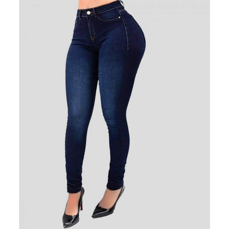 Women Zipper Basic Jeans Shaping Jeans Slim Pencil Pants