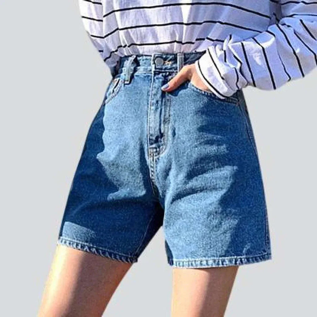 Women's wide leg jeans shorts