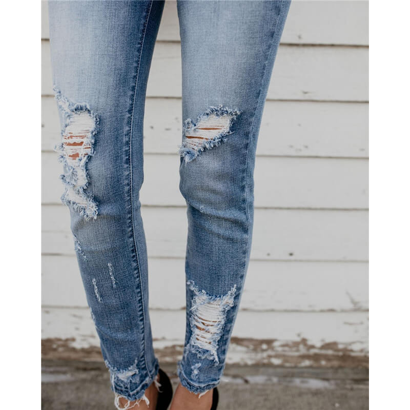 Women's Destroyed Jeans Skinny Pencil Pants Fashion Jeans