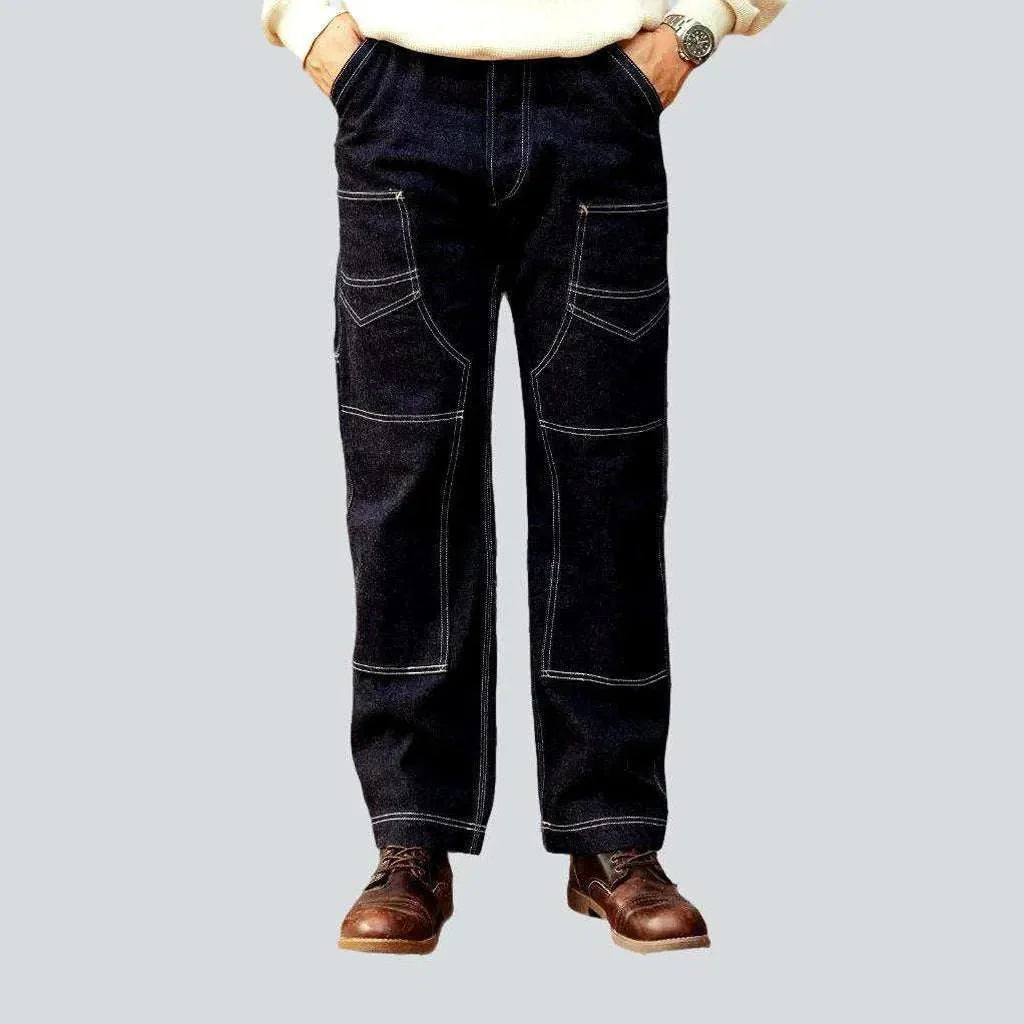 Workwear high-waist jeans for men