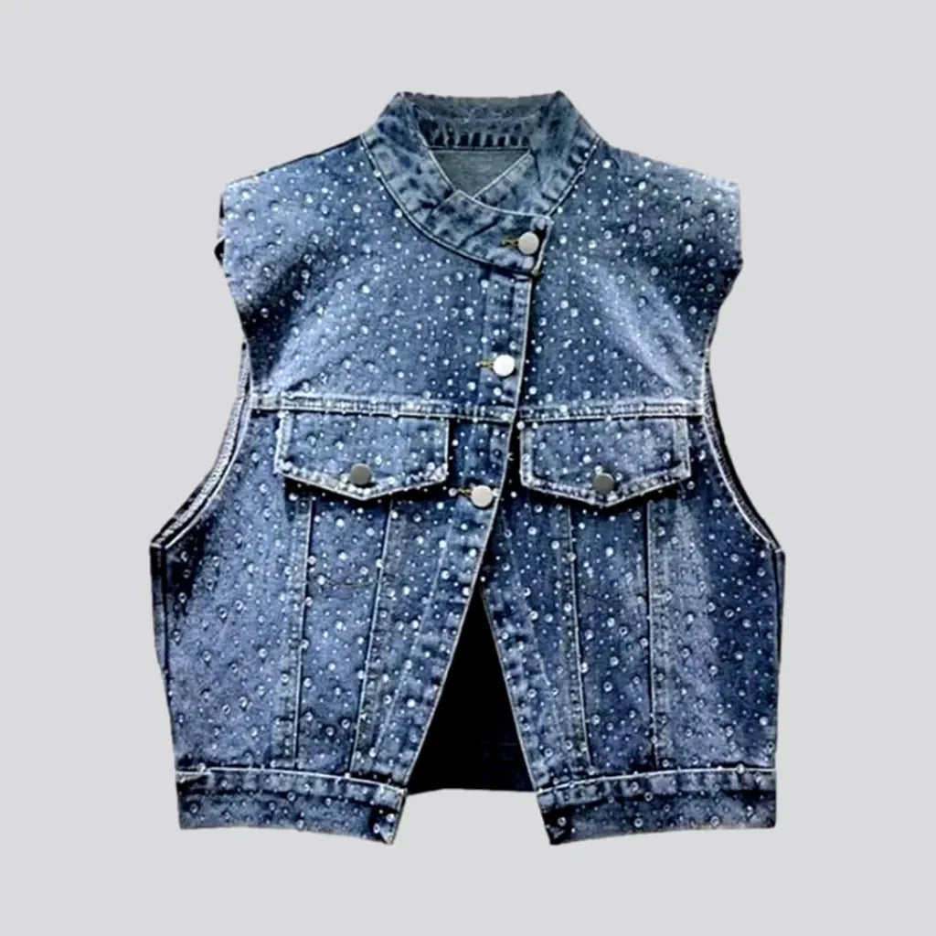 Y2k jean vest for women