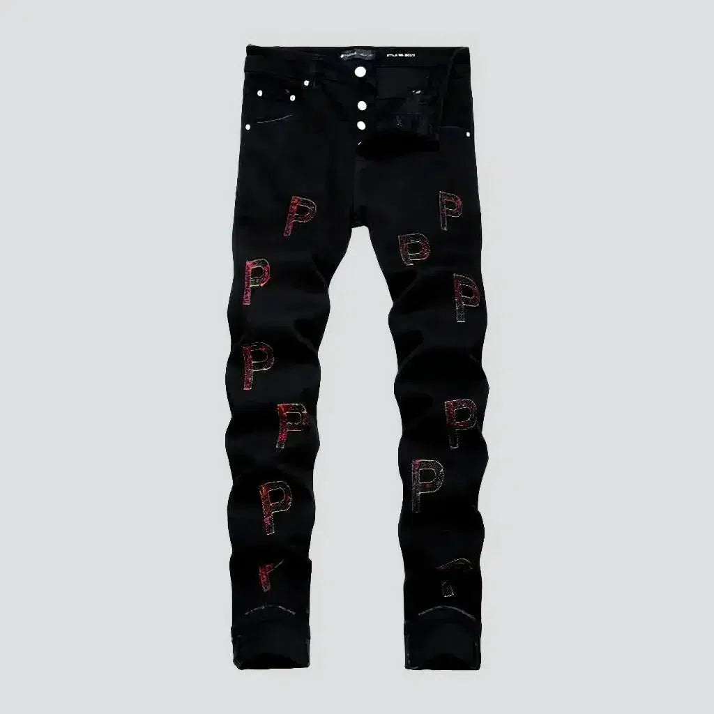 Y2k men's letter-print jeans