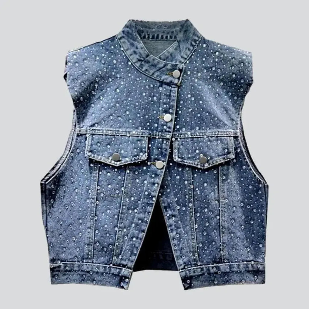 Y2k jean vest for women