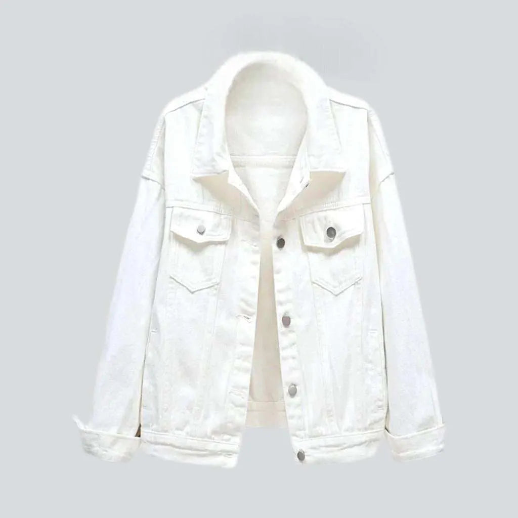 Y2k color jeans jacket for ladies