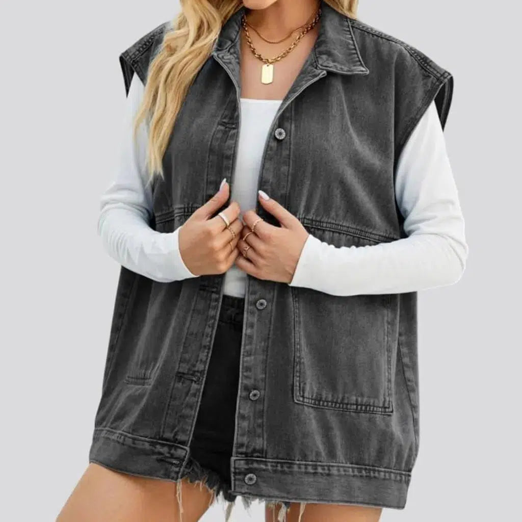 Fashion vintage women's denim vest