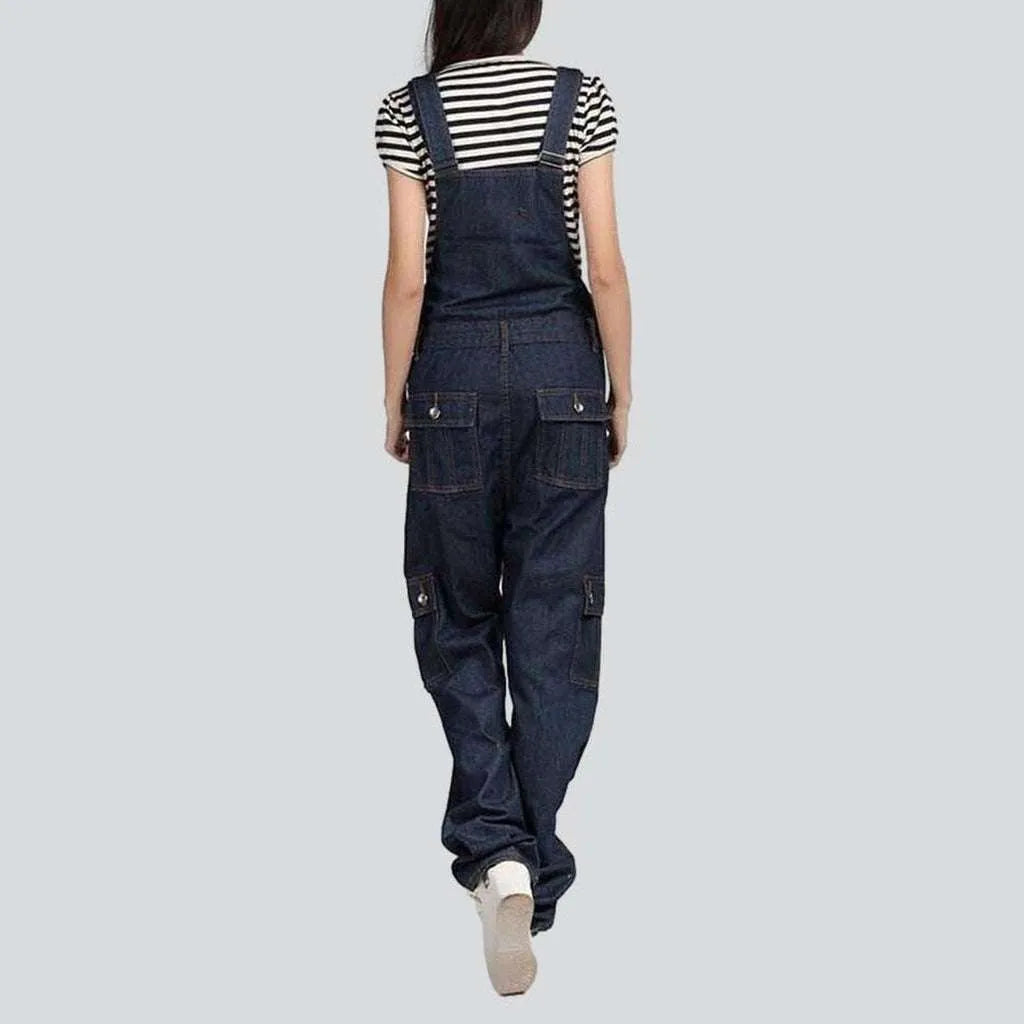 Women's stonewashed jean dungaree