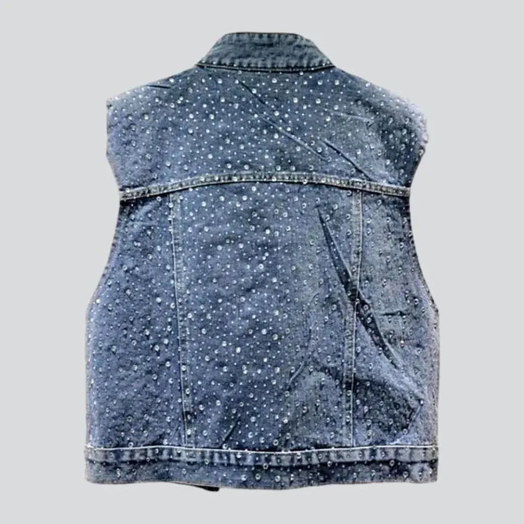 Y2k jean vest for women