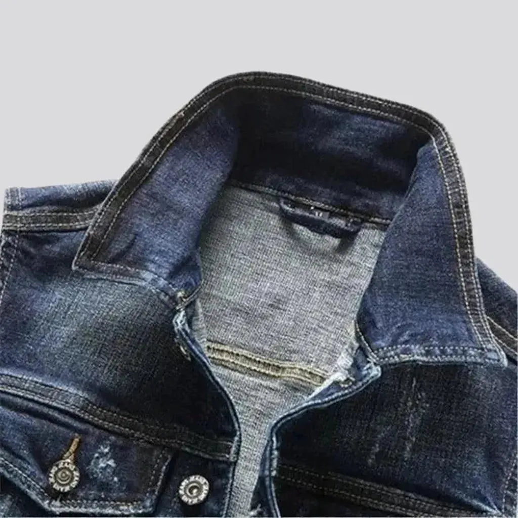 Street regular men's denim vest