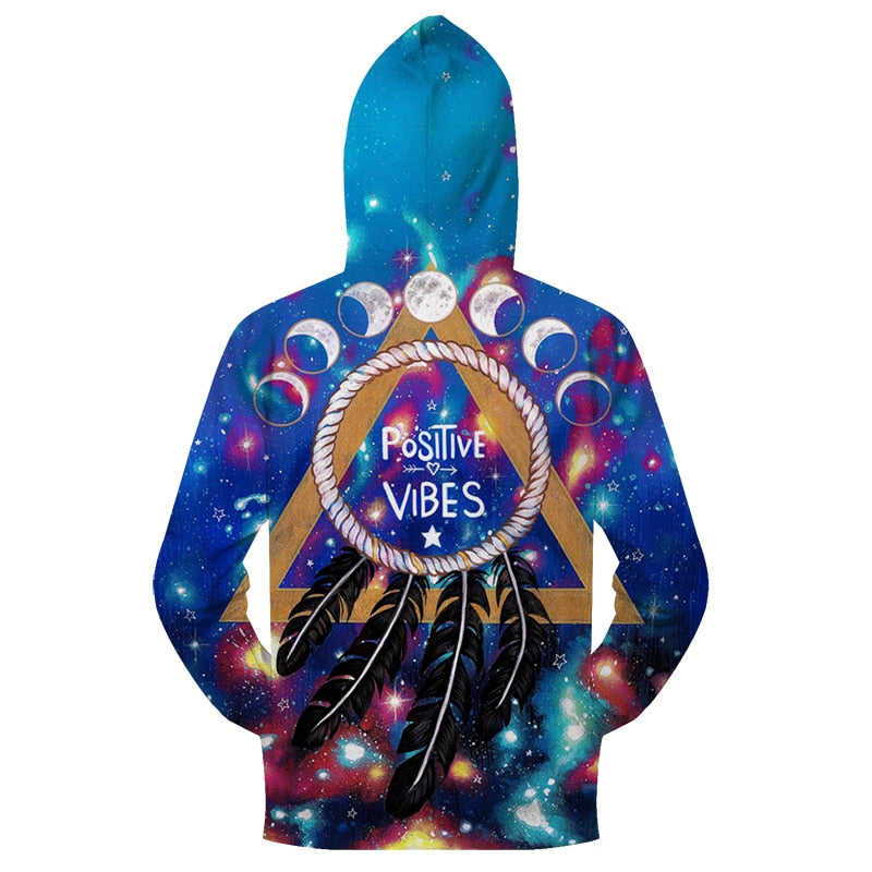 Galaxy Positive Vibes Zip-up Hoodie