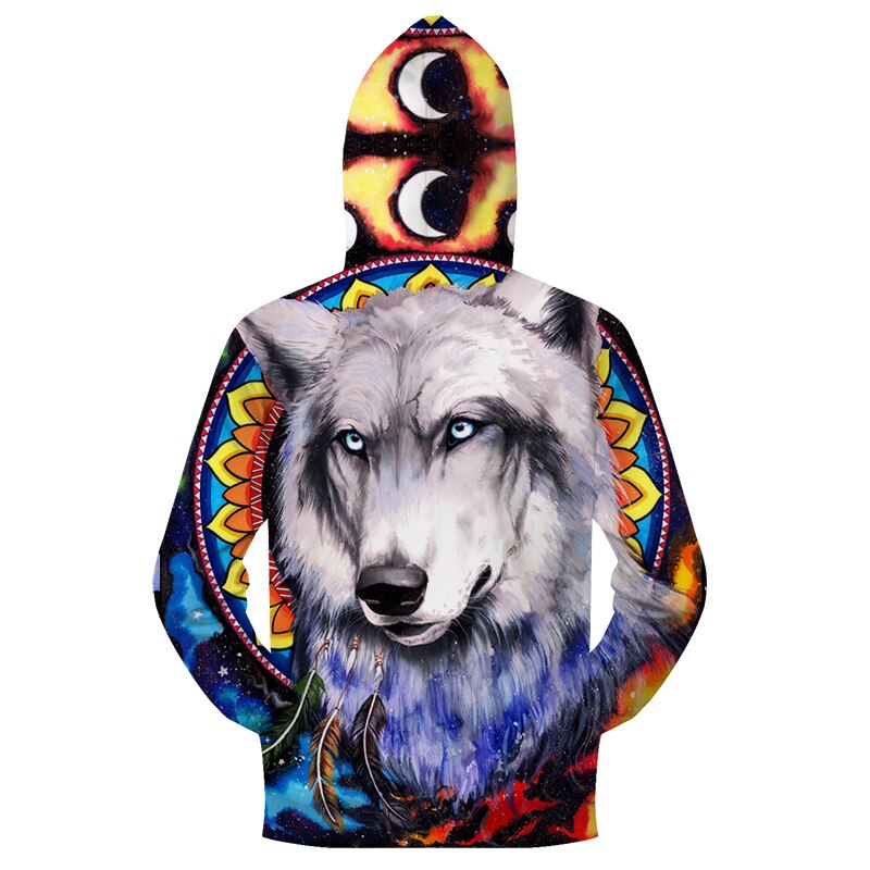 Wolf Mandala Zip-up Hoodie