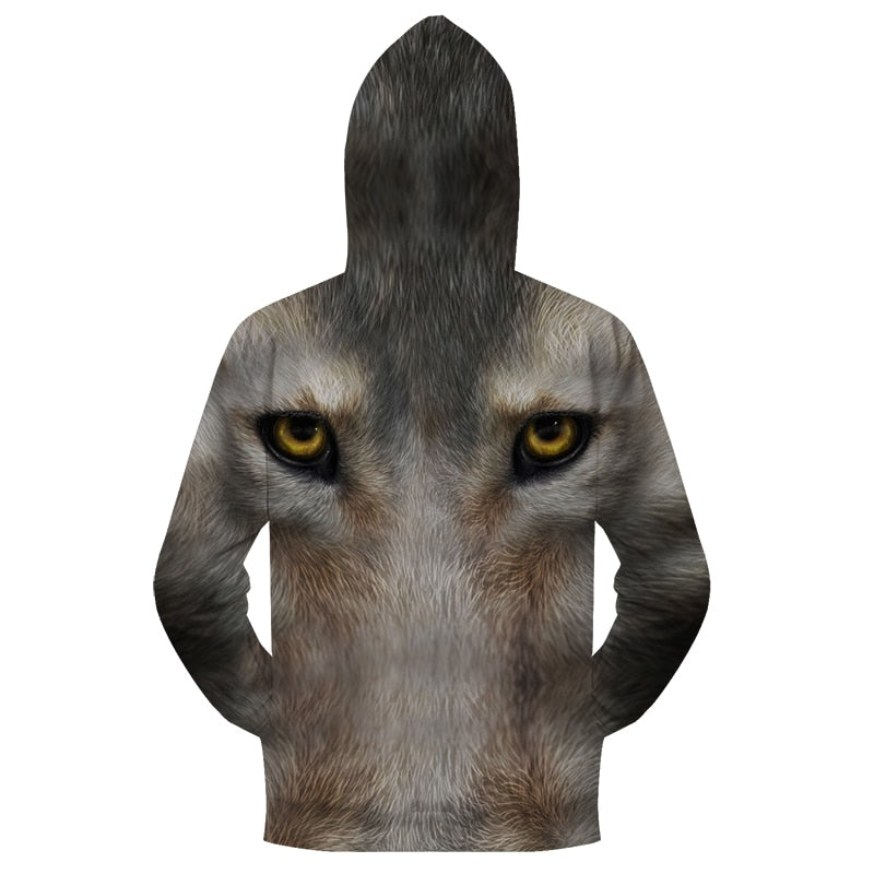 Wolf Stare Zip-up Hoodie