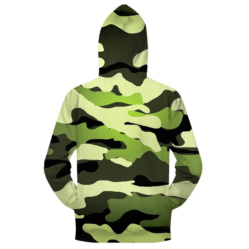 Bright Green Camo Zip-up Hoodie