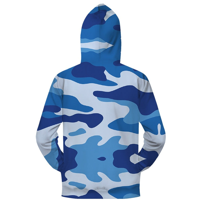 Blue Camo Zip-up Hoodie