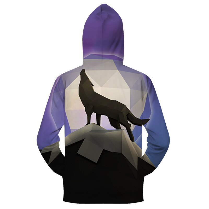 Geometry Wolf Zip-Hoodie