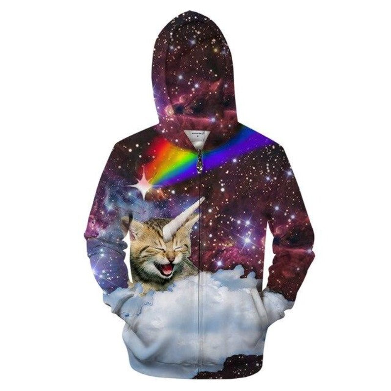 Galaxy Cat Zip-up Hoodie