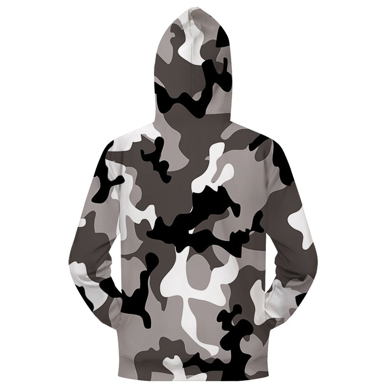 Grey Camo Zip-up Hoodie