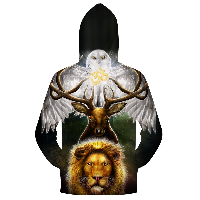 Lion & Deer Duo Zip-up Hoodie