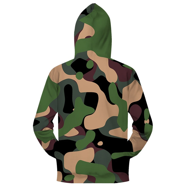 Green Camo Zip-up Hoodie