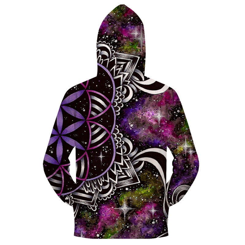 Galaxy Flowers Zip-up Hoodie