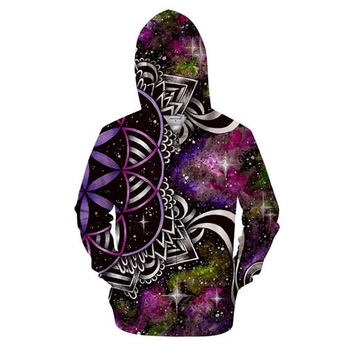 Galaxy Flowers Zip-up Hoodie