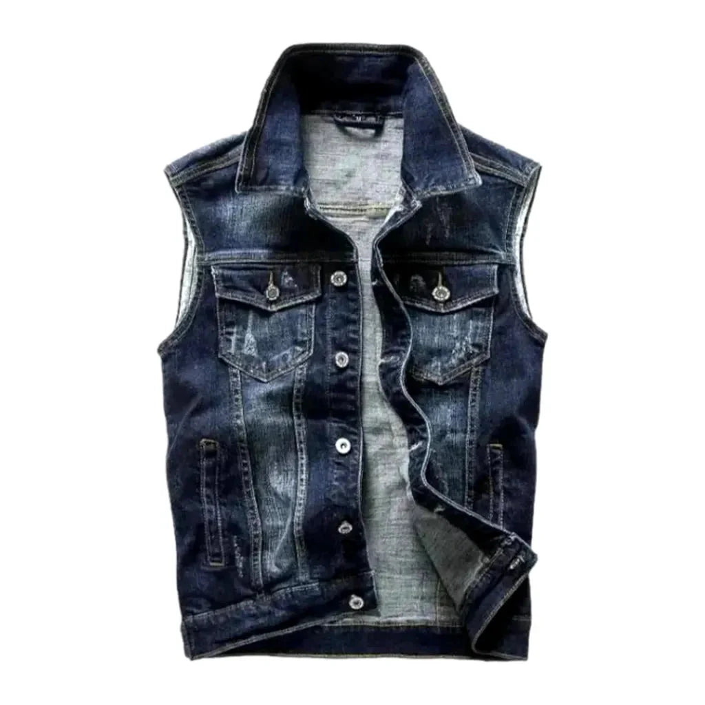 Street regular men's denim vest