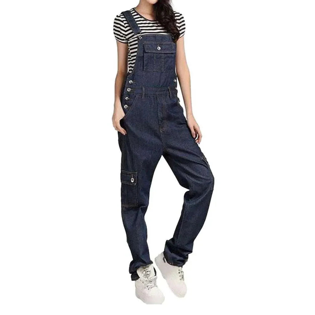 Women's stonewashed jean dungaree