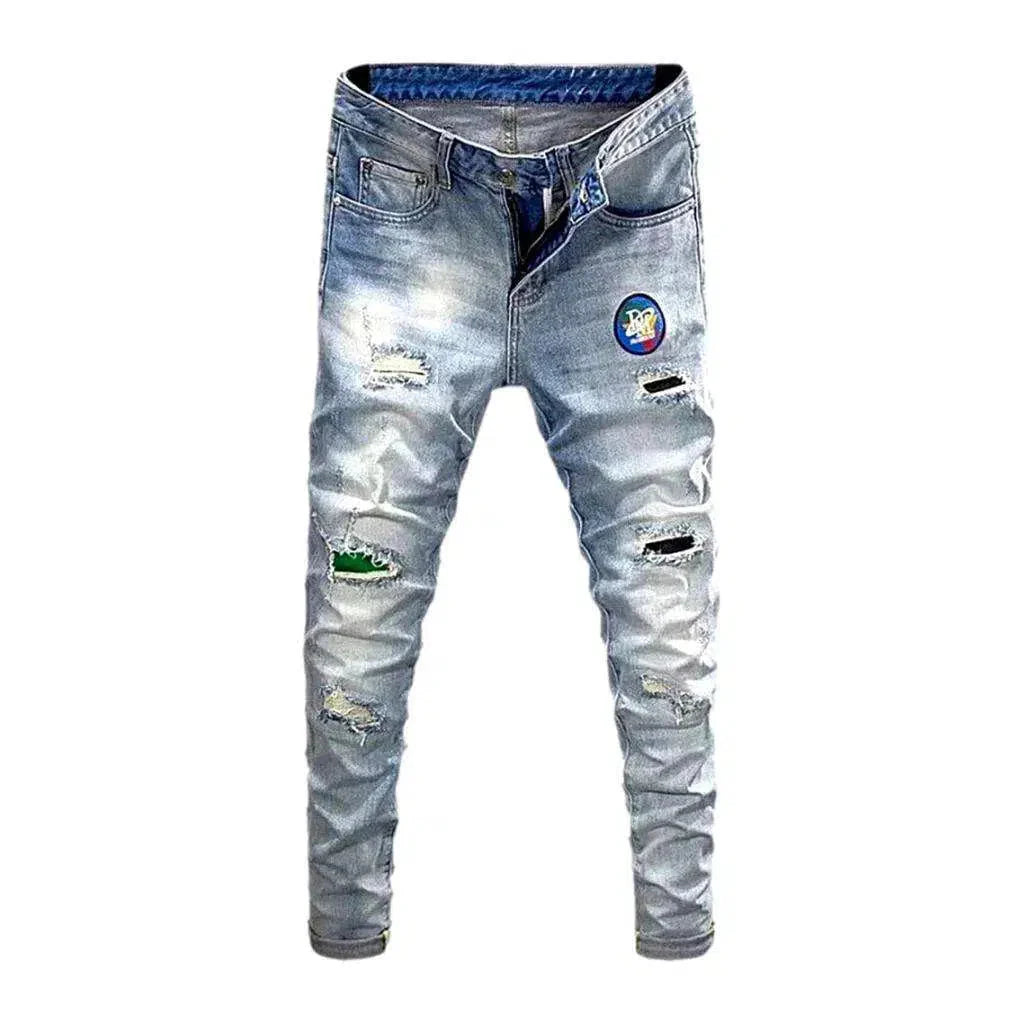 Y2k men's painted jeans