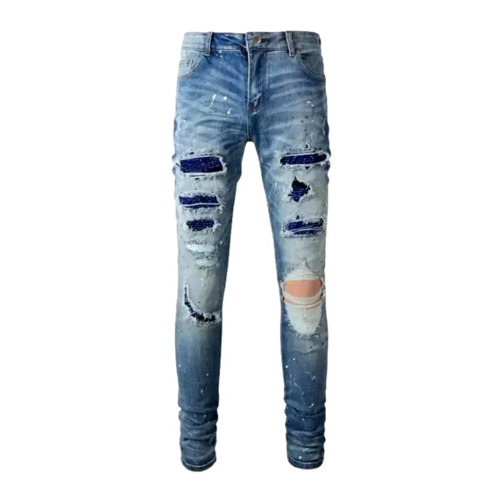 Y2k men's sanded jeans