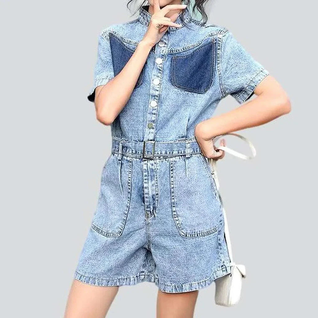 Y2k women's loose jean romper